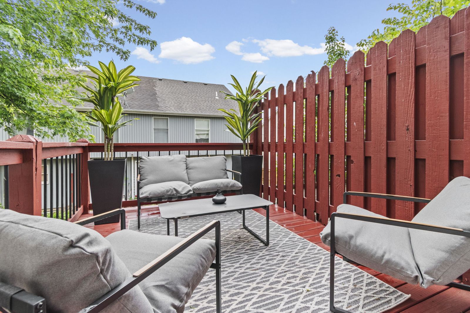 Private balcony with outdoor seating
